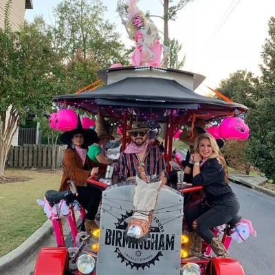 People pedaling party pedal bike