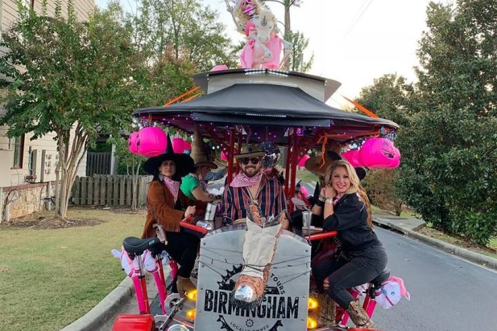 People pedaling party pedal bike